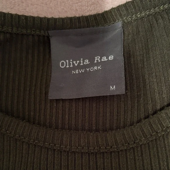 Olivia Rae Forest Green Ribbed Top - Picture 2 of 2